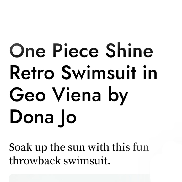DONA JO 💦One Piece Shine "Geo-Viena" Swimsuit beach or pool - Picture 11 of 13